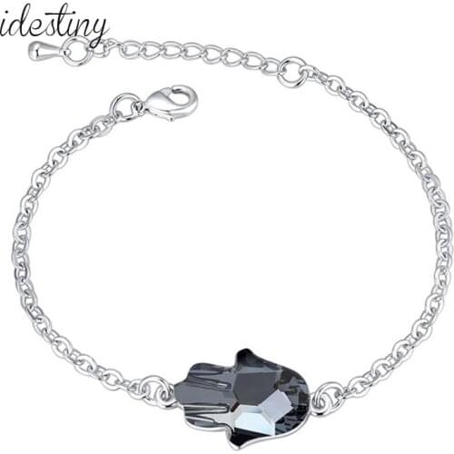 IDESTINY 11.11 Fashion Fatima Hand Brand Jewelery With Real Austria Crystal Bracelets & Bangles For Women Wedding Jewelry Gift