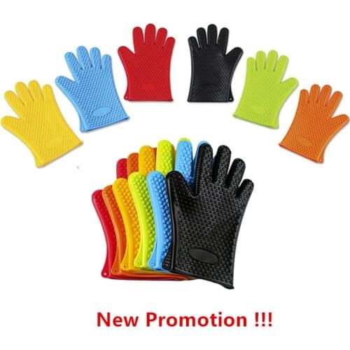 Kitchen Glove Heat Resistant Silicone Kitchen barbecue Heat Insulation Gloves pot pan Oven mittens Cooking BBQ Glove Oven Mitt