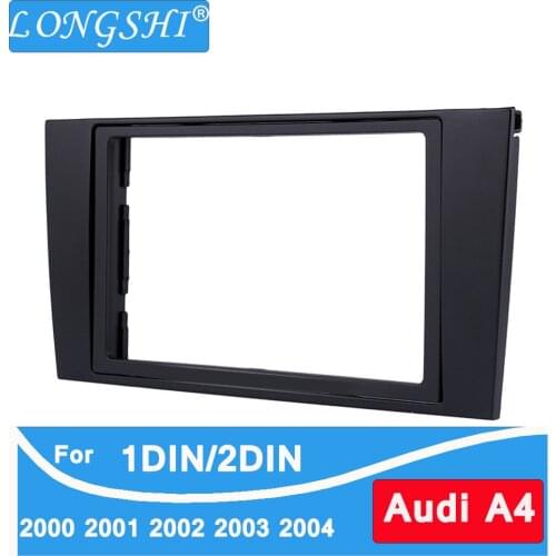LONGSHI Car refitting DVD frame,DVD panel,Dash Kit,Fascia,Radio Frame,Audio frame for 2000-2004 Audi A4 1DIN 2DIN 173*98MM