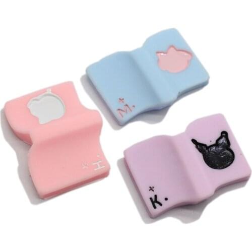 Cute School Items Mini Cartoon Book Flatback Resin Cabochon Embellishments Diy Scrapbooking Phone Hair Bow Accessories