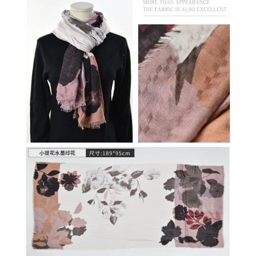 2021 Fashion Newest Floral Printed Cotton Viscose Printed Scarf Tassel Shawls Wraps Hijabs 10pcs/lot