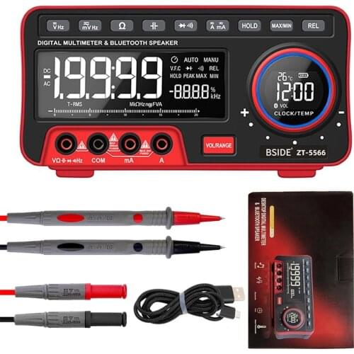 BSIDE Multimeter ZT-5566 Dual Screen EBTN 19999 Wireless Multifuction Bluetooth Speaker Digital Voltage Current Tester
