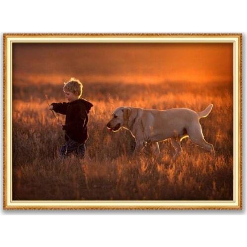 Animal Border Collie DIY Embroidery 11CT Cross Stitch Kits Craft Needlework Set Printed Canvas Cotton Thread Home Decoration New