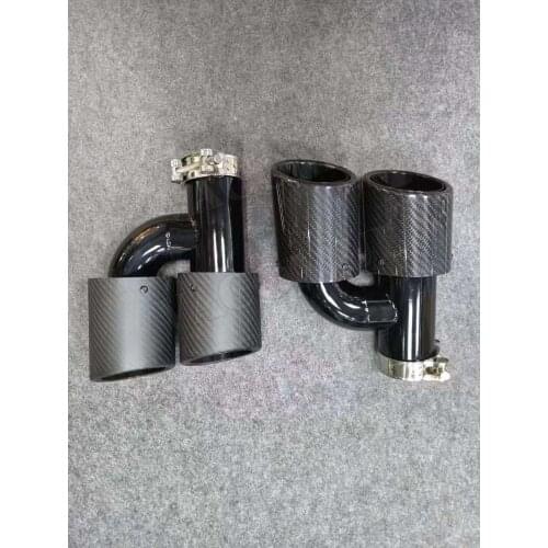 Carbon Fiber Look Exhaust Tips Stainless Steel Car Exhaust Muffler Tip Pipes OO-OO For Audi Car Accessories