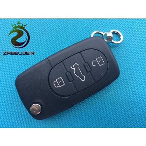 1pcs of New 3 BTN Flip Remote Key Shell fit for Audi A2 A3 A4 A6 A8 TT Uncut Blade Fob Case Cover 3 Button blank 2032 no logo