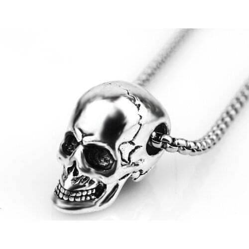 New Trendy Horror Skull Head Pendant Necklace Mens Fashion Metal Accessories Hip Hop Jewelry Party Gift