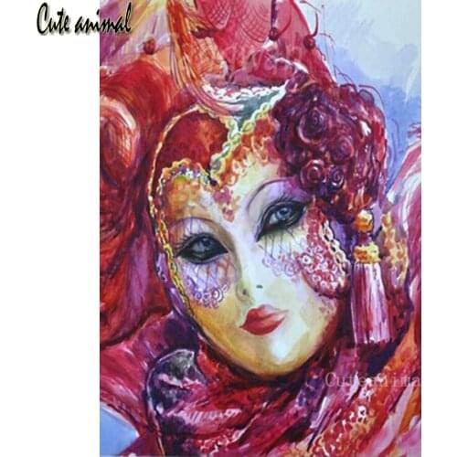 Full Drill Square Diamond Embroidery Color venetian mask carnival pattern 5D DIY Diamond Painting Cross Stitch Diamond Mosaic