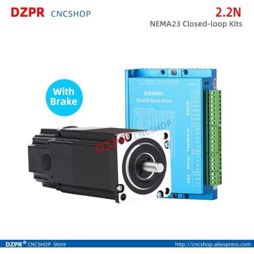 Precision closed loop stepper motor NEMA23 2.2Nm 3Nm HB808C Hybrid servo Driver For CNC router