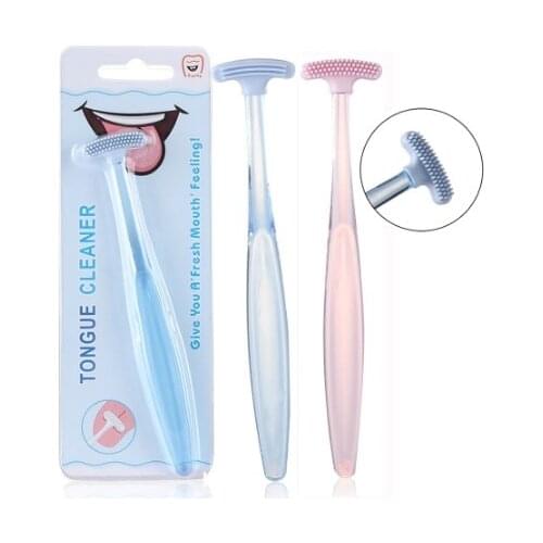 Tongue Brush Cleaning Soft Silicone the Surface of Tongue Oral Cleaning Brushes Tongue Scraper Cleaner Fresh Breath Health