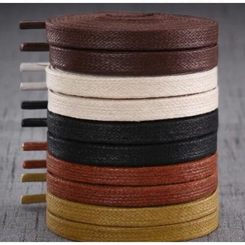 1Pair waxed laces Leather Waterproof Casual Shoes Laces Unisex Boots Shoelace waxed flat shoelaces180 160 140 120 CMschoenveters
