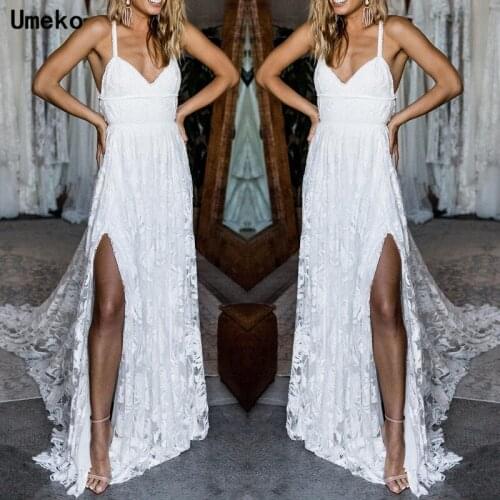 Umeko New Fashion Summer Lace Tank Floor-Length Bohemian Dresses Woman Party Night Lady Clothes Bridesmaid Dress Plus Size S-5XL
