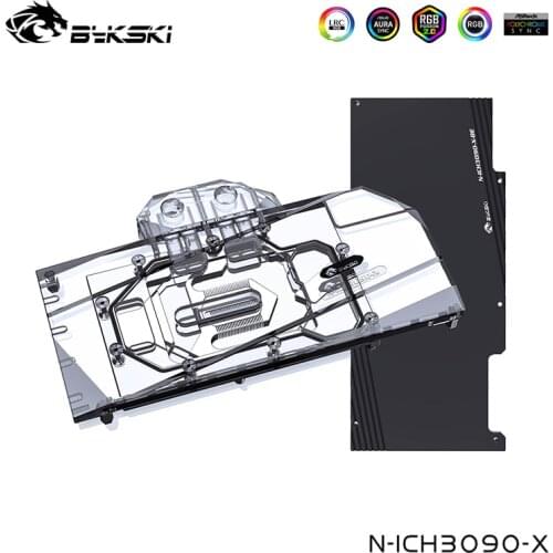 Bykski GPU Water Block For INNO3D Geforce RTX 3080/3090 , Full Cover Graphics Card Watercooler ,N-ICH3090-X