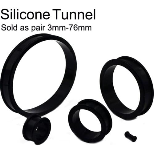 1Pair 3mm-76mm Thick Silicone Ear Plugs Ear Guages Tunnels Ear Expander Stretcher Saddle Big Great Size Body Piercing Jewelry