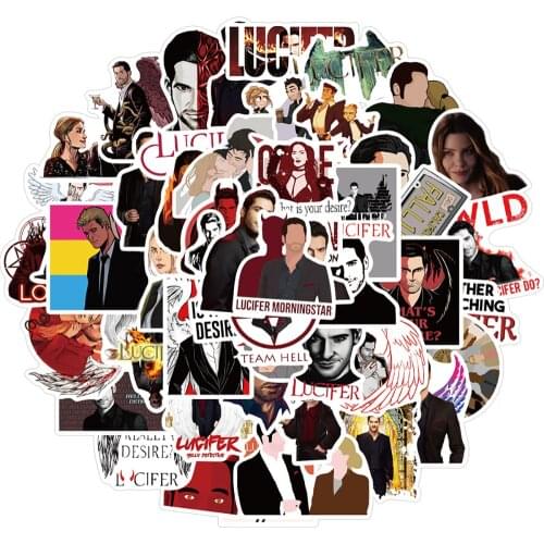 50PCS TV Show Lucifer Graffiti Stickers Waterproof DIY Motorcycle Luggage Guitar Skateboard Cool Sticker Decal for Kid Toys Gift