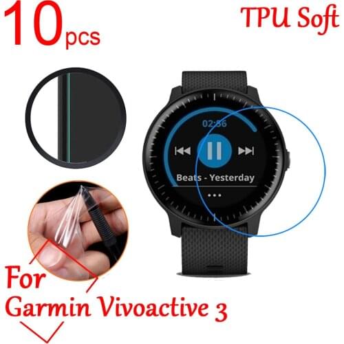 10pcs/lot Ultra Clear TPU LCD Full Screen Protectors Film Cover for Garmin Vivoactive 3/Music/Trainer Band Sports Smart Watch