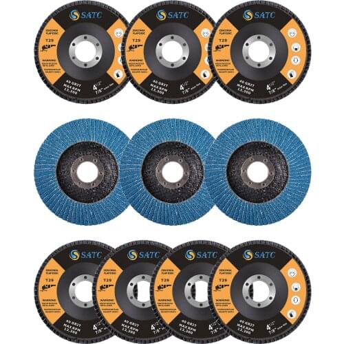 10 pcs Sanding Flap Discs 4.5 Inch 40Grit Zirconia Angle Grinder Disc Type 29