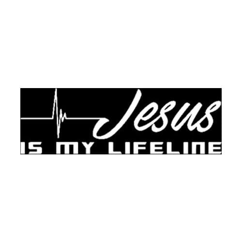 12.7CM*4.1M JESUS IS MY LIFELINE Vinyl Car Motorcycle Sticker Decals Black/Silver C13-000160