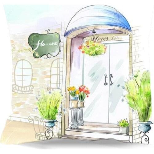 2017 fashion florists shop of Square cotton polyester Cushion Cover for Soft Sofa home car Decorative
