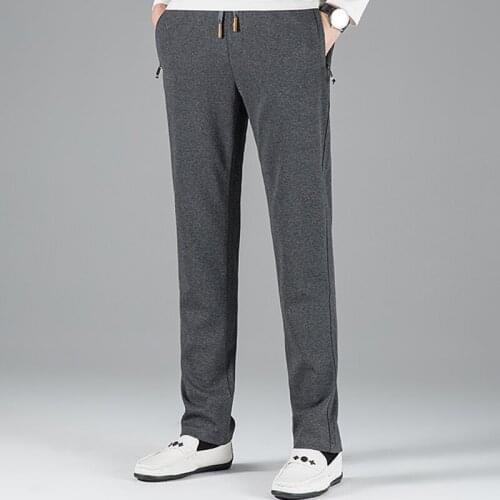 2021 Spring And Autumn New Solid Men Straight Casual Pants 3 Colors Mid Weight Full Length High Quality Plus Size 42