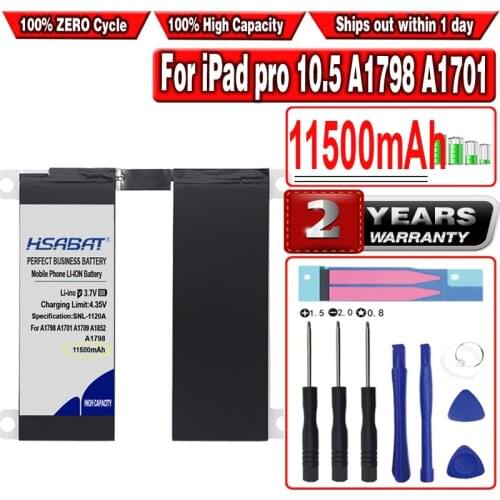HSABAT 11500mAh Tablet PC Battery for iPad pro 10.5 A1798 A1701 A1709 A1852 A1793