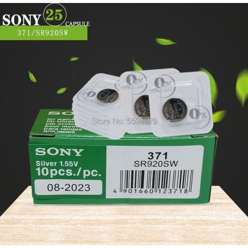 25pcs For Sony 1.55V 45mAh AG6 371 SR920SW LR920 171 370 L921 LR69 SR920 For Watch Button Batteries Single grain packing