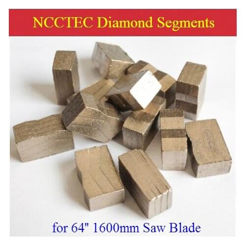 NCCTEC Diamond segments teeth heads for Diameter 64'' inch 1600mm Combination mine saw blade cutting bluestone 15/20mm Height