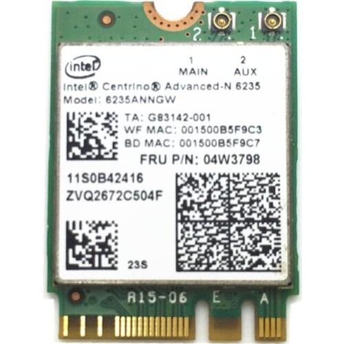 Wireless Adapter Card for Intel 6235 6235ANNGN GFF 300M 2.4/5G Bluetooth 4.0 04W3798 for ibm lenovo thinkpad T431SP T431SP