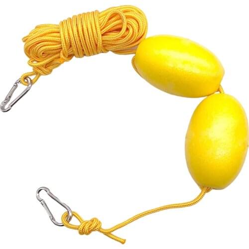 High Visible 9m/30ft Kayak Tow Rope Throw Anchor Line Floating Dual Floats w/ 304 Sstainless Steel Carabiners Clips Accessories