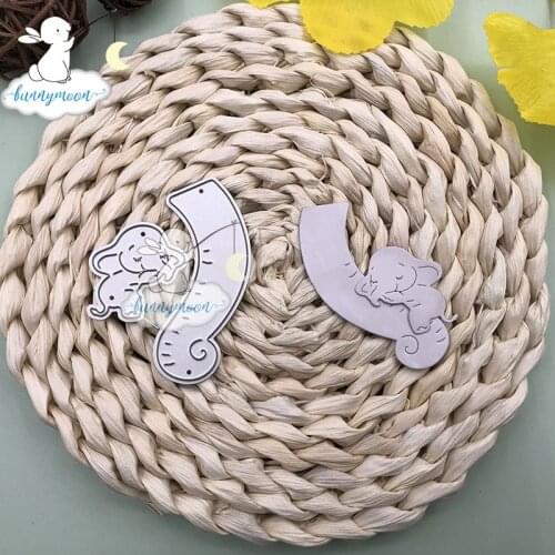 Bunnymoon Elephant Stencil Metal Cutting Dies For Scrapbooking Practice Hands-on DIY Album Card Handmade Tools