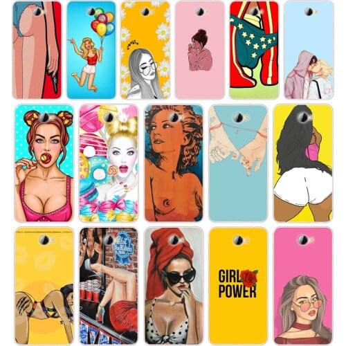 102AA hot flirt sexy girl Silicone TPU Cover Phone Case On Case For Huawei Y3 II Y5 II Nova 5T GR3 P40 Lite E Case Soft