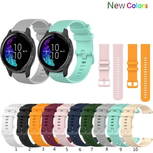 Colorful Soft Silicone Watch Strap Band For Garmin Venu Sq Replacement band for Garmin Vivoactive 3 Music strap 20mm