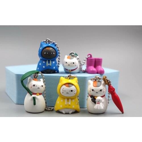 5pcs/set Kawaii Natsumes Book of Friends PVC Action Figure Model Toy Cute Madara Lucky Cat Keychain Bag Decora Dolls Boys Gifts