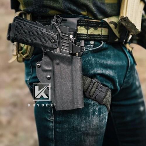 KRYDEX Quick Release Buckle Elastic Thigh Strap For Leg Drop Holster 1.5" Shooting Airsoft Tactical Leg Strap Ranger Green