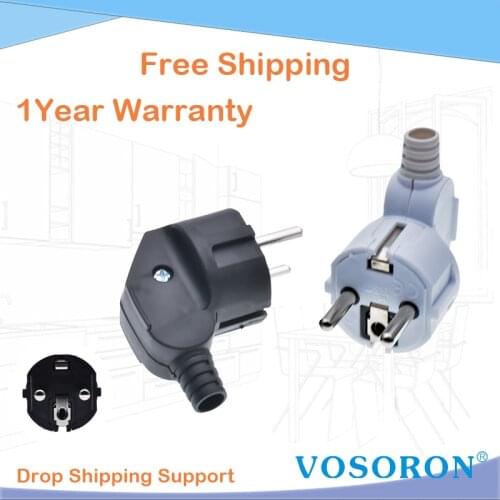 EU European 2 pin AC Electrical Power socket CE Rewireable Plug Male Sockets Outlets Adapter Extension Cord Connector 16A 4000W