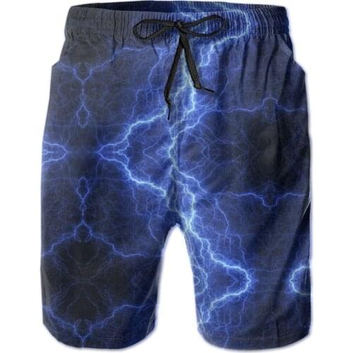 Hawaii Pants Causal R92 Breathable Quick Dry Funny GeekLoose Lightning, Lightning Shirt Tie-Die Mask, Hippie Mask