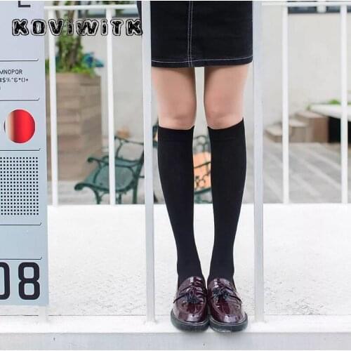 Solid color knee Letter Socks Sexy Stripe Thigh high Long women Thickening plus size Black fashion Girl winter womens sox
