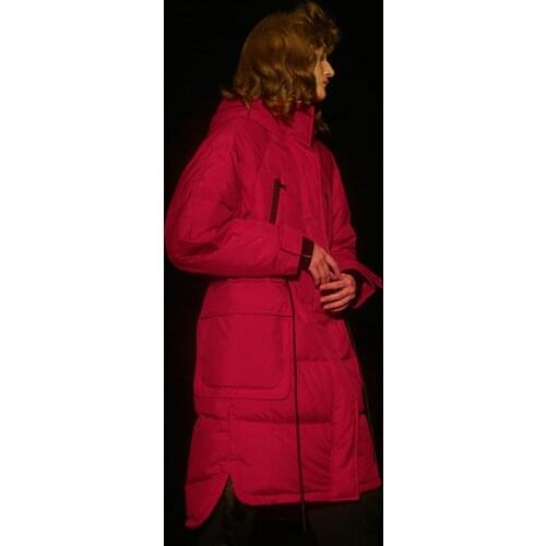 IRINACH292 FALL WINTER 2020 COLLECTION New Arrivals Red Hooded Long White Duck Down Jacket Women