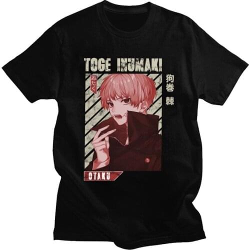 Jujutsu Kaisen Toge Inumaki Tshirts Men Short Sleeved Printed T Shirt Trendy Anime Manga T-shirt Pure Cotton Tee Tops Gift