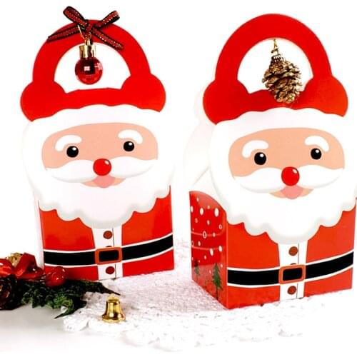 Christmas Eve Portable Box Cookies Bags Candy Biscuit Packaging Paper Bag Birthday Wedding Gift Wrap Party Decoration Supplies