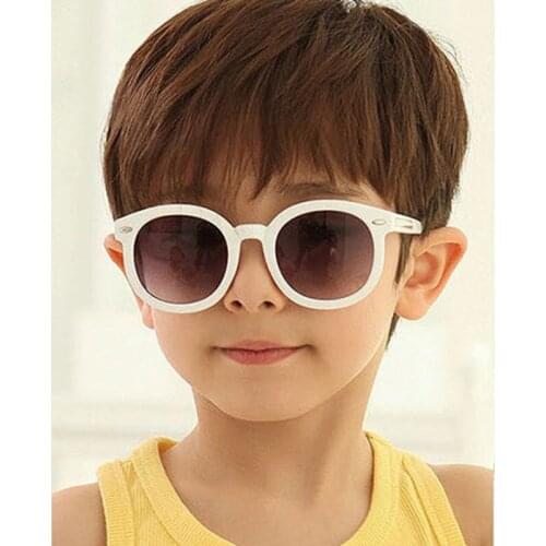 Classic Kids Glasses Fashion Round Children Sunglasses Anti-reflective Mirror Boys And Girls Plastic New Sun Glasses Uv400