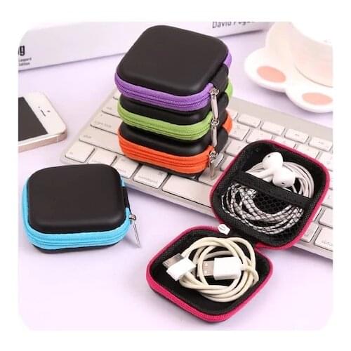Colorful Stylish Mini Square Storage box Zipper Accessory Bag