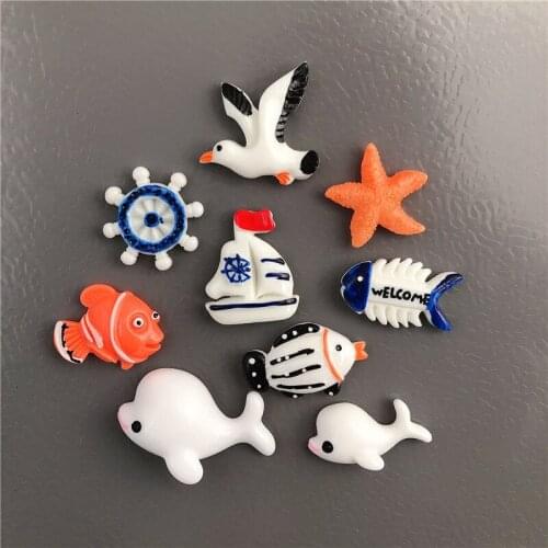 Lovely Small Fish Shaped Fridge Magnets Kitchen Decor Fridge Bird Ornaments Message Stickers 3D Hoom Decor Refrigerator Magnet
