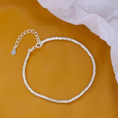 925 Sterling Silver Simple Elegant Adjustable Chain Bracelets Jewelry For Woman Party Accessories sl392