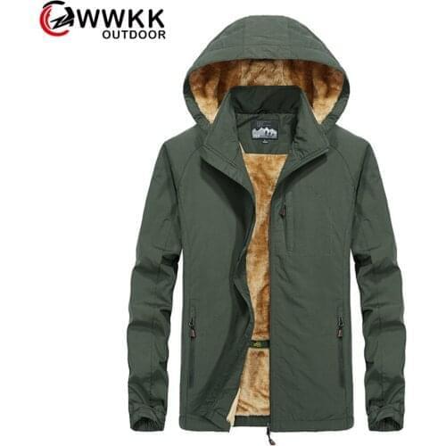 Mens Hiking Jackets Outdoor Sports Clothes Waterproof Coats Hooded Plus Velvet Winter Warm Camping Trekking Skiing Male Jacket