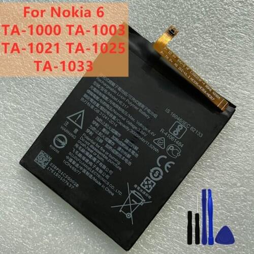 New high quality 3000mAh HE317 Battery For Nokia 6 TA-1000 TA-1003 TA-1021 TA-1025 TA-1033 +Tools