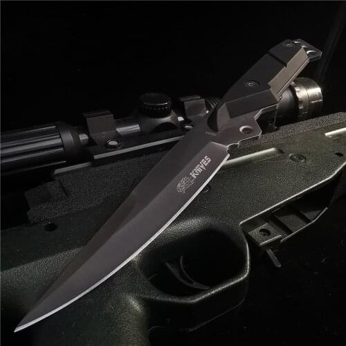 58HRC Fixed Blade 8cr15mov Straight Knife Hunting Knife Outdoor Camping Tactical Pocket Survival Knives Leather Cover