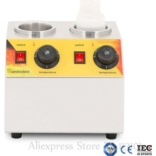 Stainless Steel Sauce Warmer Chocolate Heater Double Sauce Bottles Cheese Jam Dispenser Melter 220V / 110V 0.4kw CE Approval