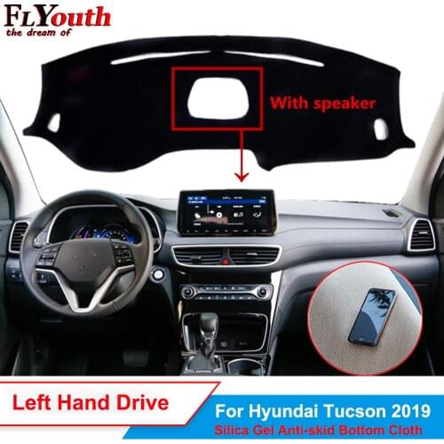 Silicone Car Dashboard Cover For Hyundai Tucson 2019 With Speaker Dustproof Dash Mat Dash Pad Carpet Anti-UV Non-slip 1Pc