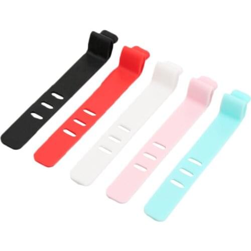 Silicone Data Wire Cable Organizer Tie Phones Cable Winder Finishing Buckle Earphone Headset Phone Cable Organizer Tools