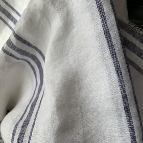 2 Meters Super Width 280 Cm 100% Linen Fabric For Bedding Sheets Curtains 110 Inches Wide Stripe Colors For Sample Testing